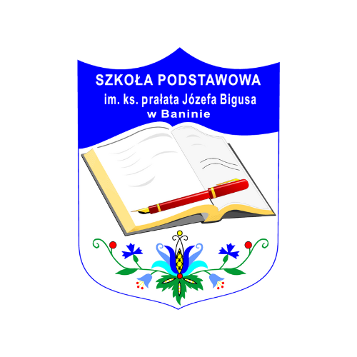 Logo Szkoły Podstawowej im. ks. prałata Józefa Bigusa w Baninie
