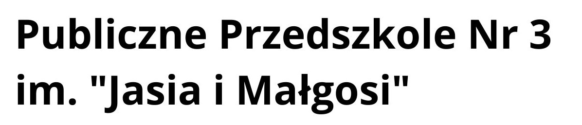 Logo Publicznego Przedszkola Nr 3 im. "Jasia i Małgosi"