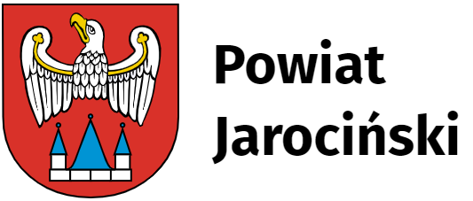Herb powiatu jarocińskiego przedstawia w polu czerwonym "uszczerbionego" orła wielkopolskiego nad uszczerbionym godłem miasta Jarocin, cztery cegły symbolizują cztery gminy powiatu